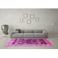 thumbnail image 3 of Ahgly Company Indoor Square Oriental Pink Industrial Area Rugs, 4' Square, 3 of 4