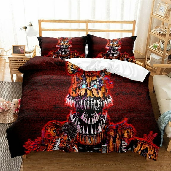 Game Five Nights at Freddy's Duvet Cover Set 3 Pieces Soft Bedding Set Light-Weight Quilt Cover with Pillow Shams