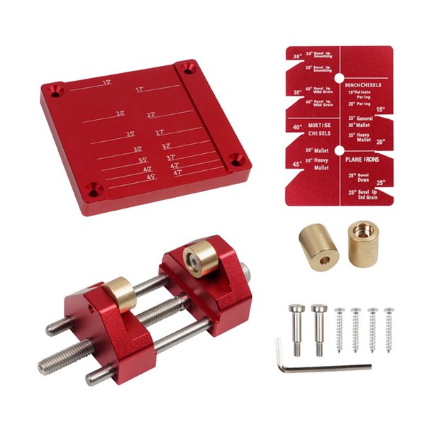 Kit de afilado de cinceles con sistema de guía de afilado para carpintería.