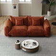 thumbnail image 6 of Advwin 75" Oversized Chenille Loveseat Sofa, Modern Cloud Couch with Thick Cushions for Living Room, Bedroom, Apartment, Small Spaces, Orange, 6 of 10