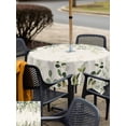 thumbnail image 5 of Outdoor Tablecloth with Umbrella Hole for Patio/Picnic/Party/Camping, Sage Green Waterproof Table Cloth Square Cover Washable, Eucalyptus Leaves (60"x 60"), 5 of 8