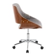 thumbnail image 7 of LumiSource Fabrizzi Office Chair in Chrome Metal, Walnut Wood, Grey Fabric color, 7 of 7