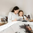 thumbnail image 4 of Manfei Rustic Farm Horse 7-Piece Bedding Comforter Set,Country Farmhouse Lodge King Bedding Sets,Brown White Bed Sheets For Teens,Breathable Home Decor Reversible, 4 of 8