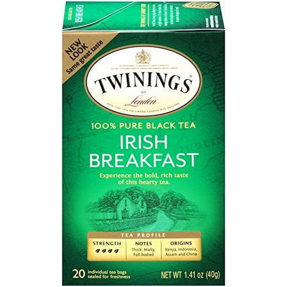 Twinings Of London Irish Breakfast Black Tea Bags, 20 Count