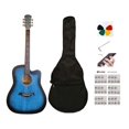 thumbnail image 1 of 41-Inch Full-Size Matte finish Acoustic Guitar– Smooth Play, Low Action, Stylish Design–Perfect for Beginners, Adults, and Students with Soft Pack Blue, 1 of 7