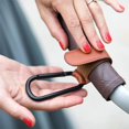 thumbnail image 3 of Baby Stroller Hook Fashion PU Leather Adjustable Pram Hook Cart Organizer Diaper Bag Hanger Children Boy Girl Travel Accessories, 3 of 5