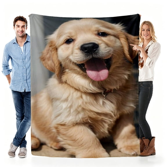 Soft Fleece Throw Blanket Gift for Dog Lovers, Cute Puppy Pattern Cozy Blanket for Birthdays, Holiday Gifts, Warm Lightweight Decorative Blanket for Sofa Bed Couch Daily Use 30x40in(size: ve