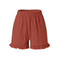 thumbnail image 6 of YMNXA Women's Summer Shorts Elastic Waisted Solid Color Straight Leg Ruffles Comfortable Fashion Shorts For Daily Wear,Rd2,Xl, 6 of 7