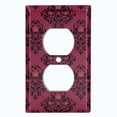 thumbnail image 2 of Metal Light Switch Plate Cover Elegant Burgundy Diamond Rose Gate Damask DAM078, 2 of 13