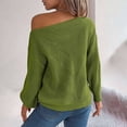 thumbnail image 6 of Bibifish Womens Sweaters Trendy Openwork Off The Shoulder Sweaters Batwing Long Sleeve Going Out Autumn Spring Pullover Knit Tops, 6 of 7
