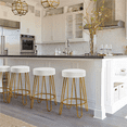 thumbnail image 6 of Alden Design Upholstered Velvet Counter-Height Barstool, Set of 2, Ivory, 6 of 6
