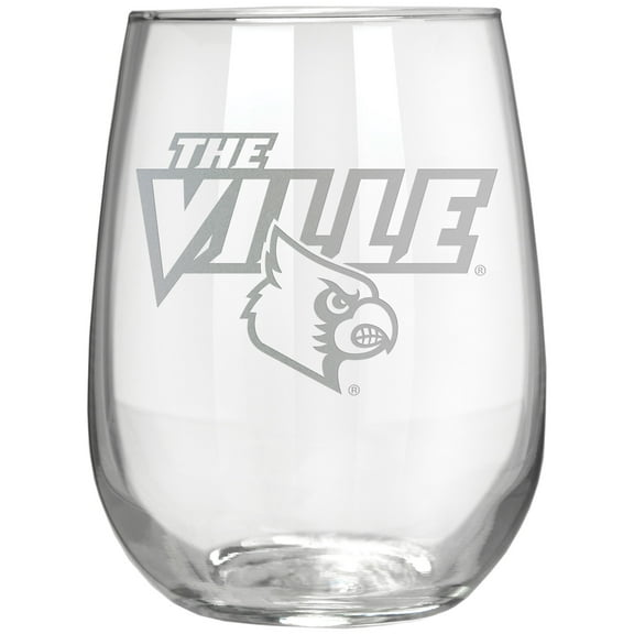 Louisville Cardinals Etched 17oz. Rally Cry Stemless Wine Glass