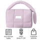 thumbnail image 3 of Neceser Bolso Hombro Acolchado A Cuadros Retro para Mujer Suave Invierno Color Sólido () Morado, 3 of 9