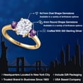 thumbnail image 2 of Gem Stone King 18K Yellow Gold Plated Silver White Moissanite and Purple Amethyst Engagement Ring for Women | 2.60 Cttw | Oval 9X7MM | Gemstone Birthstone | Size 8, 2 of 7