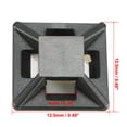 thumbnail image 2 of 100pcs Self Adhesive Cable Tie Mounts Wire Base Holders 12.5mm x 12.5mm, 2 of 4