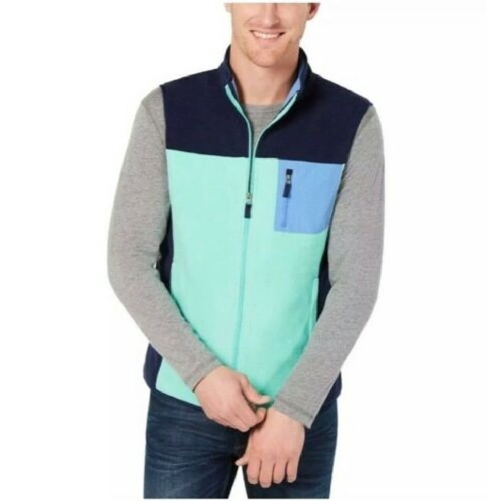 Colorblock Fleece Sweater Vest Mint 