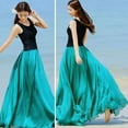 thumbnail image 2 of Sngxgn Womens Midi Skirt A Line Summer Flared Solid Skirts Casual Elegant(Green,One Size), 2 of 3
