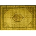 thumbnail image 1 of Ahgly Company Machine Washable Indoor Rectangle Medallion Yellow Traditional Area Rugs, 2' x 3', 1 of 4