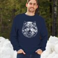 thumbnail image 4 of Snarling Wolf Portrait Sweatshirt Fierce Monochrome Predator Alpha Wilderness Wild Animal Art Nature Forest Crewneck, 4 of 7