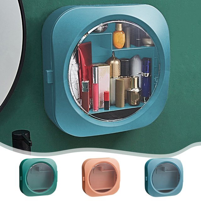 XWSHYW Contenedores de Almacenamiento Organizadores de Cosméticos Montados En Pared Prueba de Humedad para El Hogar, Gran Capacidad, Estantes de Baño Montados En La Pared, Diseño Compartimentado, Sin