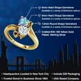 thumbnail image 2 of Gem Stone King 18K Yellow Gold Plated Silver Mercury Mist Mystic Topaz White Moissanite and Black Diamond Ring for Women (1.83 Cttw, Heart Shape 6MM, Gemstone Birthstone, Size 6), 2 of 6