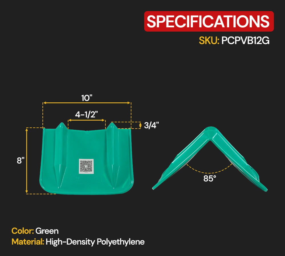 thumbnail image 4 of 4 Pack Green Flatbed Edge Protectors - 8"x8"x10" Plastic V Board Flatbed Corner Protectors for Cargo Loads & Tie Down Strap Guard - Fit 1 Strap Up to 4", 4 of 10