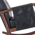 thumbnail image 7 of Glider Rocking Chair with Ottoman Set, PU Leather Upholstered Living Room Chairs with Side Pocket and Ergonomic Backrest, Leisure Single Armchair Side Chair Vanity Chair, Black, 7 of 7
