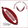 thumbnail image 2 of Motique Accessories Set of Two Red 3.5 inch Mini Banana Clip Hair Clincher Rounded Edges Hair Comb, 2 of 5