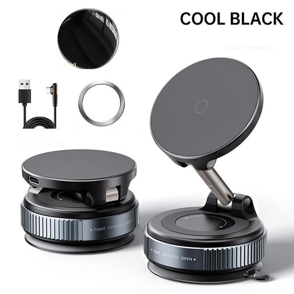 Car accessories 15W for MagSafe Car Mount Charger, Magnetic Wireless Car Phone Holder for iPhone 17 16 15 14 13 Pro Max, 360° Adjustable iPhone Charger for Car with USB C Car Charger Adapter (Whtie)