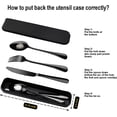 thumbnail image 5 of Black stainless steel portable travel cutlery set with storage box for outdoor dining portable cutlery, 5 of 5