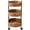 Chestnut, variant on TIDYTROVE 3-Tier Round Rolling Nursery Caddy w/Wheels, Handwoven Utility Cart, Storage Organization for Bathroom, Craft Room, Laundry Room - Natural