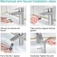 thumbnail image 5 of Dual Function Kitchen Faucet Adapter, Stainless Steel Wall Mount Sink Extender with Single Hole Installation, Lead-Free Material for Safety & Sustainability (Silver, 2 Pcs), 5 of 5