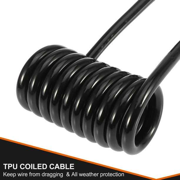 Coiled Truck Cable 7 Pin Adapter Trailer Extension Cord - China