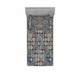 thumbnail image 2 of Geometric Bedding Set with Sheet & Covers, Modern Ring Formed Round Spiral Vortex Circles in Many Tones Work of Art, Printed Bedroom Decor 2 Shams, 4 Sizes, Royal Blue Umber, by Ambesonne, 2 of 3