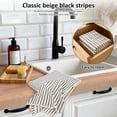 thumbnail image 4 of Dznils 100% Cotton Stripes Hand Towel 4 Pack, 470 GSM Soft Face Towels for Bathroom and Kitchen, Black and White, 4 of 11