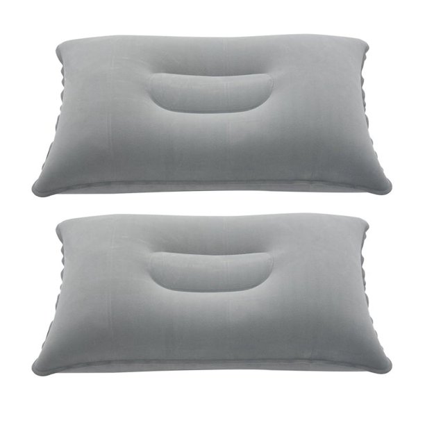 2X Almohada Inflable del Aire Plegable Portátil Al Aire Libre Cojín de Doble Cara para Hotel Avión Viaje Caliente En El Mundo Gris