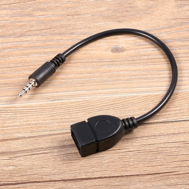 Cable auxiliar ANGGREK Adaptador macho A hembra USB de 3,5 mm Negro