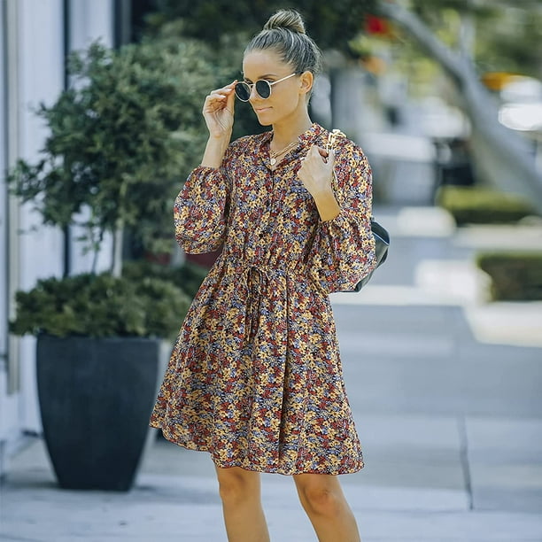 Vestidos Bonitos Vestidos Casuales Estampados Cortos Vestidos