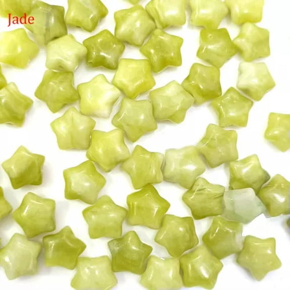 EOEMY 21Pcs/Set 10mm Natural Crystal Pentagram Star Loose Beads Gemstone Jewelry Diy-Jade-21Pcs/Set