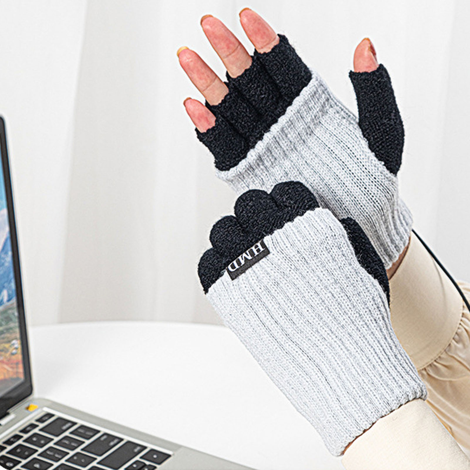 Battery Operated Warm Typing Gloves USB Heated Gloves