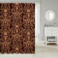 thumbnail image 2 of Damask Gothic Bathroom Accessories Adults Antique Victorian Shower Curtain Set 72"Wx72"L,Dark Brown Sugar Skull Vintage Baroque Floral Goth Bath Curtain, 2 of 6