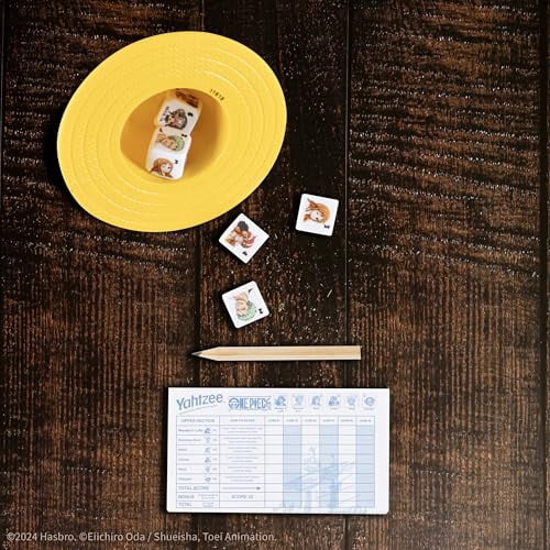YAHTZEE: One Piece - Classic Family Dice Game, Collectible Edition Straw Hat Head Dice Cup, Officially Licensed, Family & Kids Ages 8+, 1+ Players