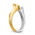 thumbnail image 6 of Solid 14k Yellow and White Gold Two Tone Peg Set Solitaire Engagement Ring with CZ Cubic Zirconia Size 5, 6 of 8
