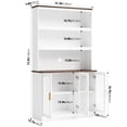 thumbnail image 4 of Homfa 73" Tall Bookcase with Door, 5-tier Bookshelf with Counter Top, Printer Stand for Home Office Living Room, White Oak, 4 of 10