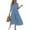 Sky Blue, variant on Laqbezok Women's V-Neck Tiered Midi Dress, Casual Short Sleeve Cuffed Summer Sundress, Loose Fit Ruffle Flowy Boho Gown