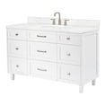 thumbnail image 6 of ARIEL Monroe 54 Inch Single Oval Sink Bathroom Vanity With Carrara White Quartz Countertop 1.5 Inch Edge In White, 6 of 7