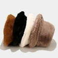 thumbnail image 4 of AOOCHASLIY Hats for Women Clothes Women's Autumn And Winter Fashion Solid Color Basin Hat Plush Fisherman Hat Warm Hat, 4 of 5