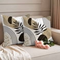 thumbnail image 5 of 2 Pack Outdoor Waterproof Throw Pillow Covers,Brown Mid Century Abstract Boho Lines Decorative Square Pillow Case Patio Pillowcases for Chair Couch Sofa 18x18in, 5 of 9