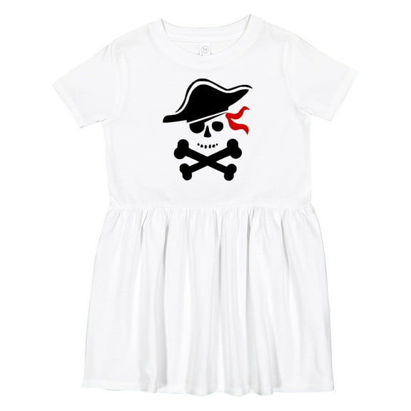 Inktastic Pirate Skull and Cross Bones Girls Toddler Dress