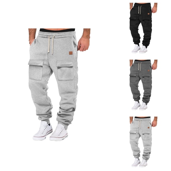 Men's Track Pants - Comfortable Breathable Sweatpants with Pockets and Elastic Waistband for Home & Lounge